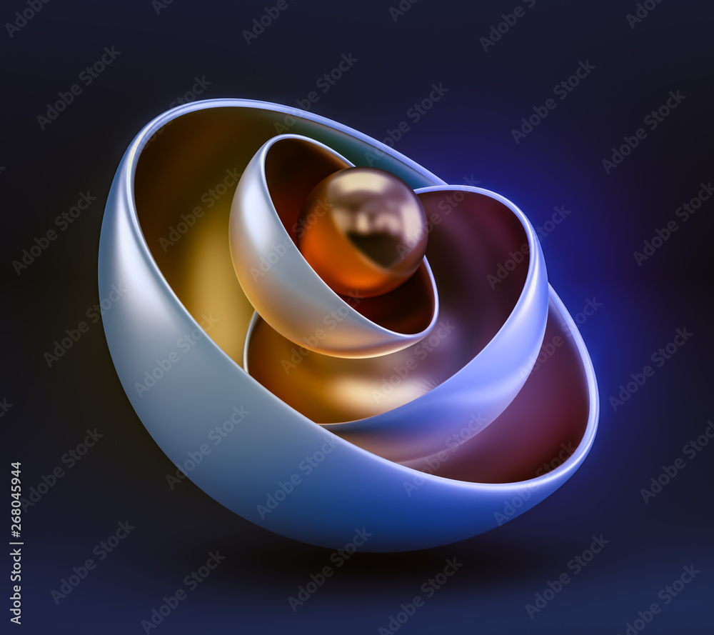 Blue abstract background with balls. 3d illustration, 3d rendering.