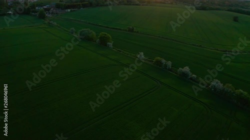 Aerial footage of Sheffield and Rotherham taken during a lovely pink and orange sunset in Spring, 2019 photo