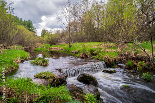 Secluded Stream and Waterfall in St. Croix County, Wisconsin