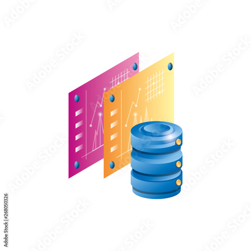 data center disk with statistics webpage template