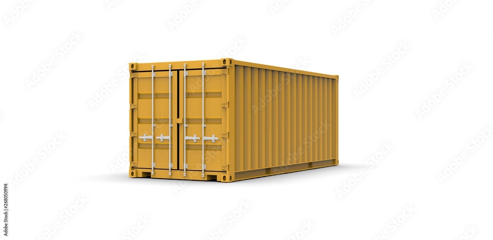 Container on White isolated Background 3D Rendering