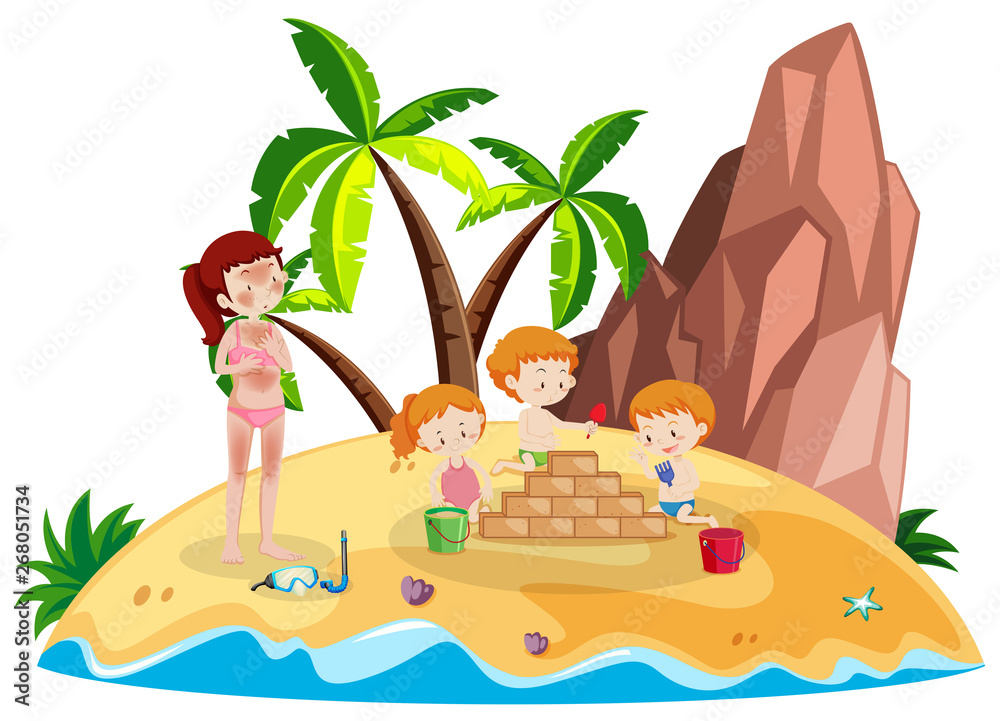 People at island vacation