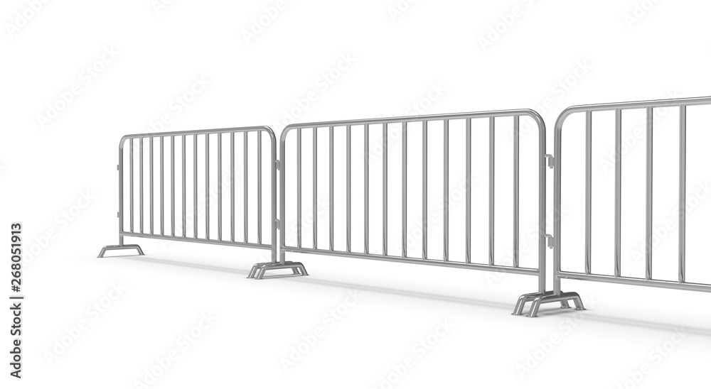 Metal Barrier isolated on White 3D Rendering Metal Barrier isolated on White 3D Rendering