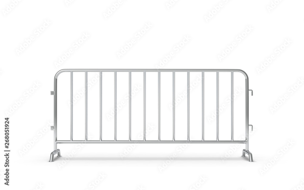 Metal Barrier isolated on White 3D Rendering Metal Barrier isolated on White 3D Rendering