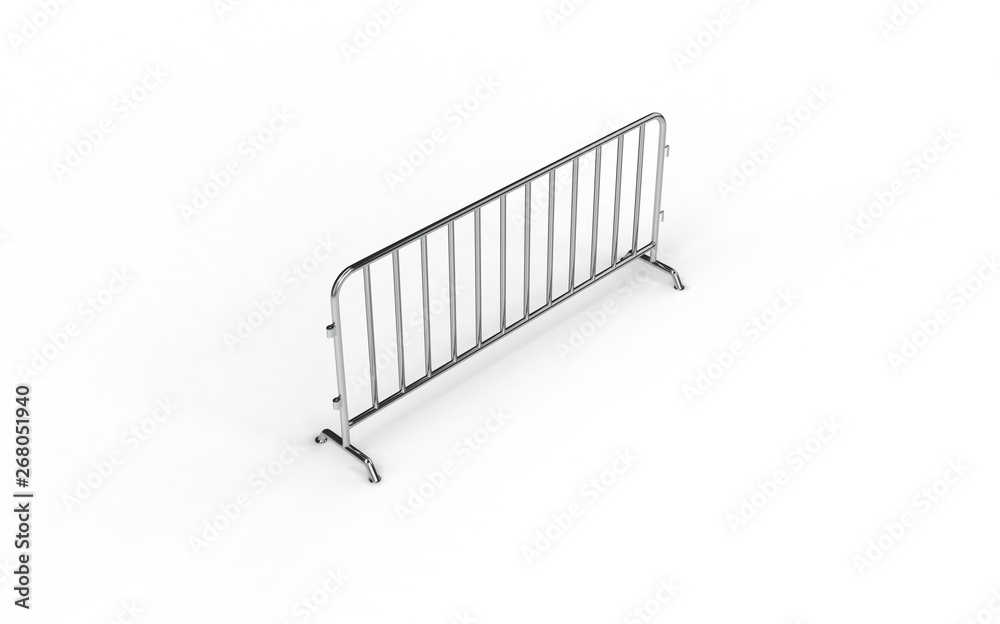 Metal Barrier isolated on White 3D Rendering Metal Barrier isolated on White 3D Rendering
