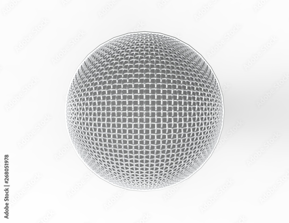 Microphone isolated on White 3D Rendering