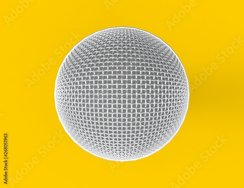 Microphone isolated on Yellow 3D Rendering © Lasha Kilasonia
