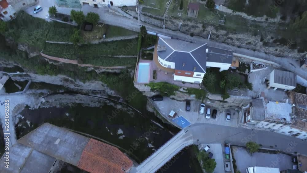 Aerial view by Drone in Monistrol de Calders, village of Barcelona.Spain 4k Video Aerial view by Drone in Monistrol de Calders, village of Barcelona.Spain 4k Video
