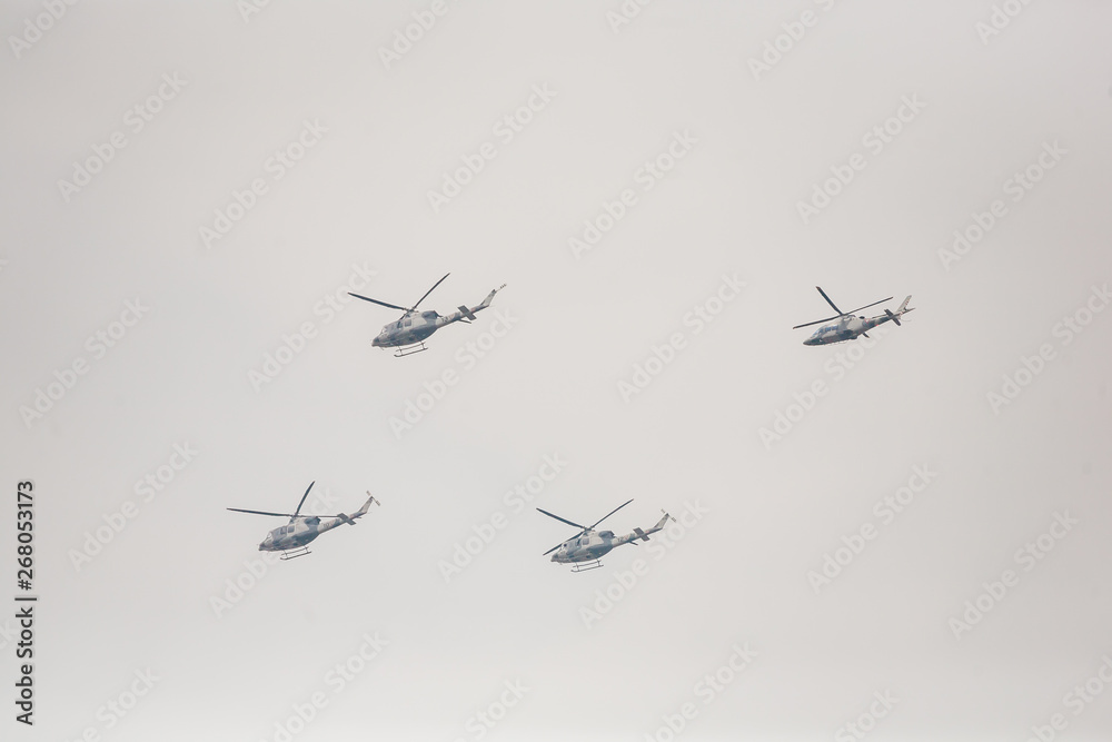 Helicopter in militar parade 2018, Mexcio city Helicopter in militar parade 2018, Mexcio city