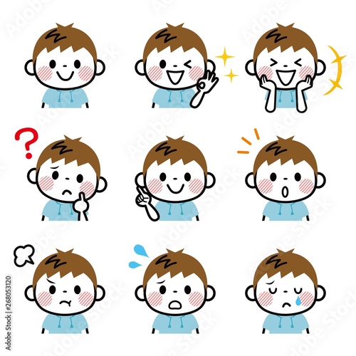 男の子　表情セット