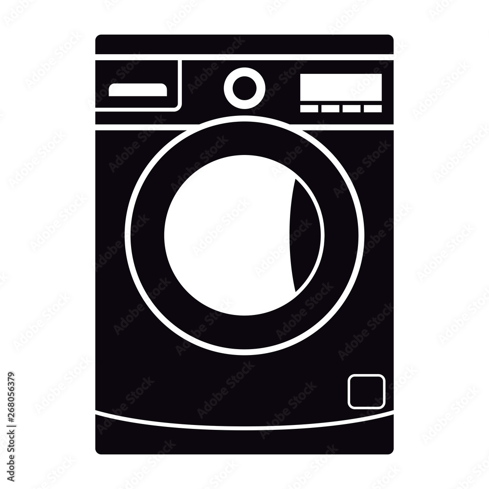 washing machine icon blac vector