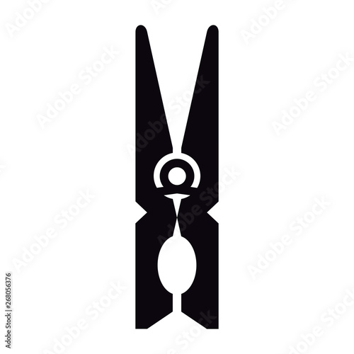 clothes peg icon black vector simbol