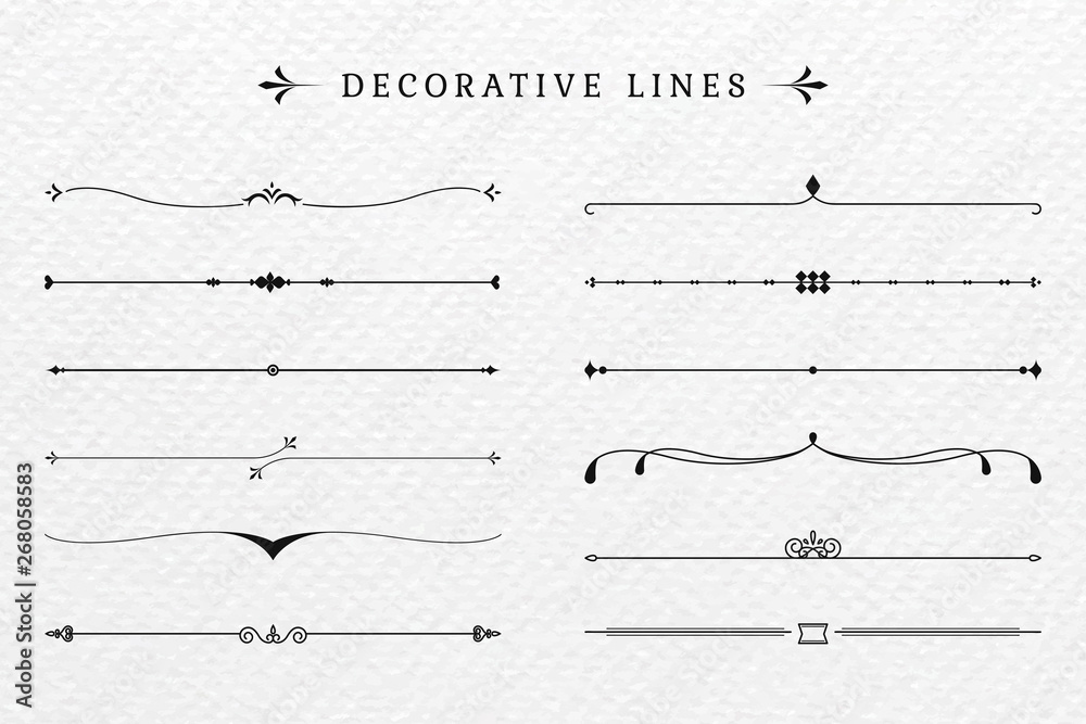 Vettoriale Stock Vintage decorative lines collection | Adobe Stock