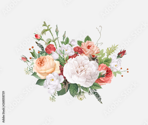 Floral design wedding invitation