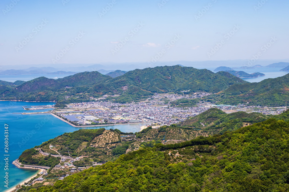 Landscape of bay area and Nio town on the seto inland sea ,Shikoku,Japan