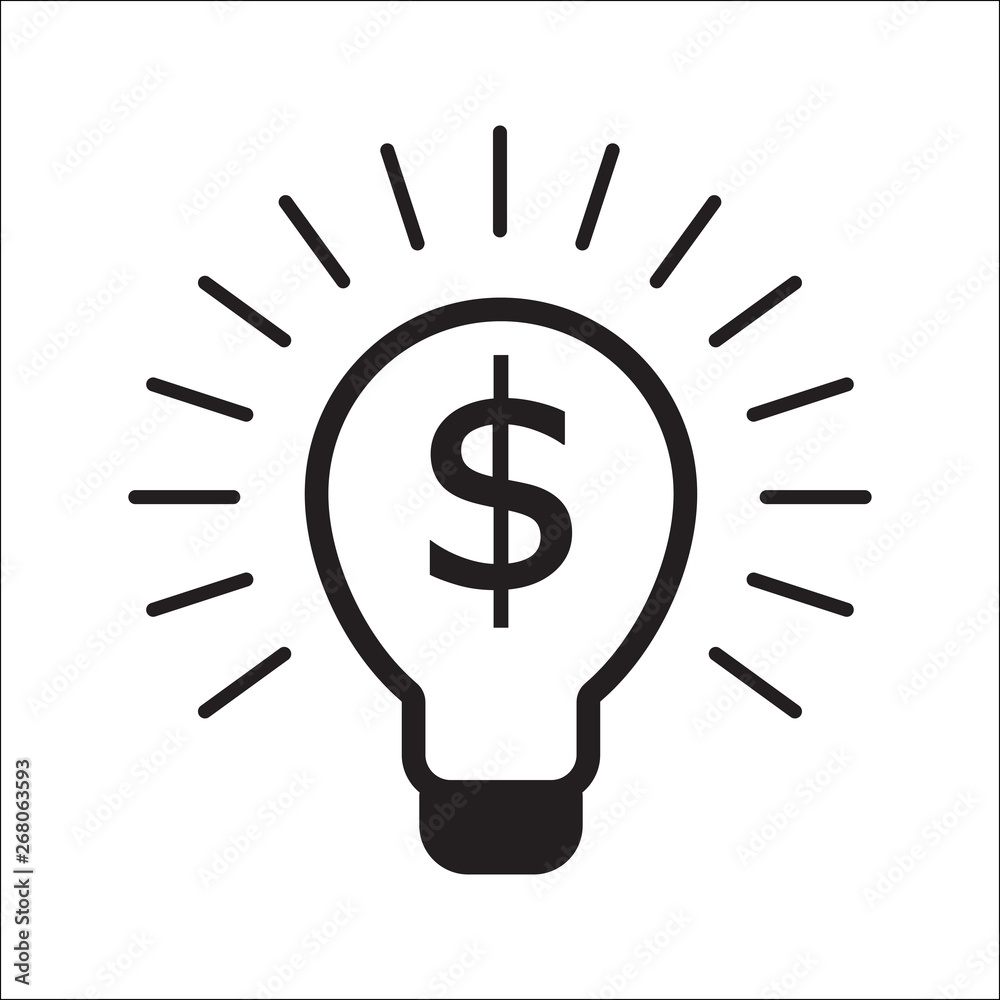 Light bulb with dollar symbol business concept. Money idea icon. Dollar icon. Money Making Ideas Light bulb with dollar symbol business concept. Money idea icon. Dollar icon. Money Making Ideas