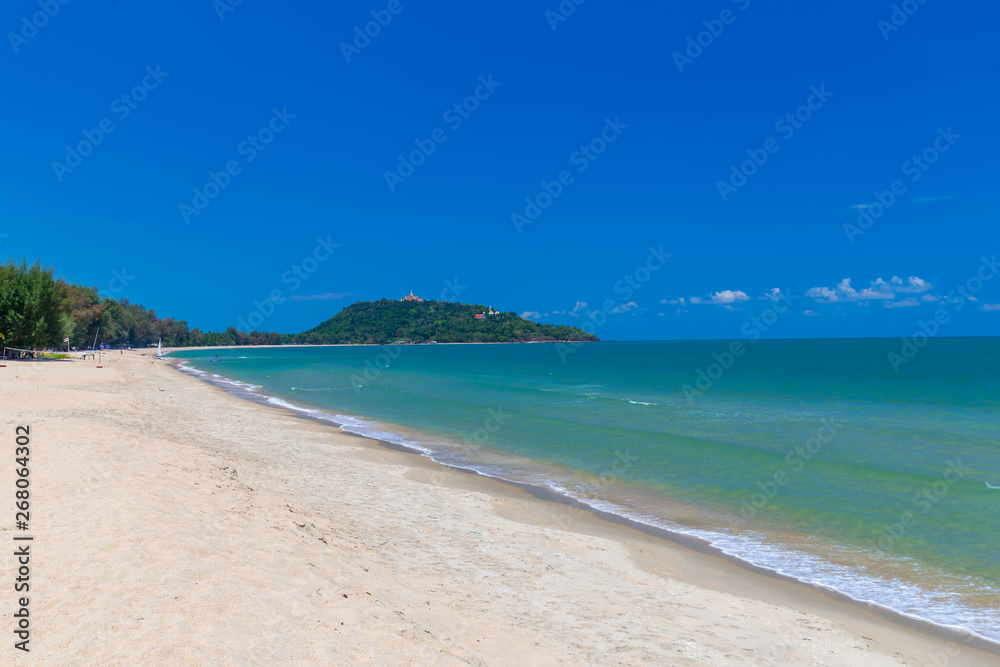 Tropical beach paradise And the blue sky  in Thailand