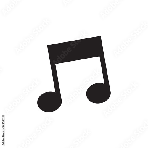 Music icon vector, Melody, song, note, sound, audio sign Isolated on white background