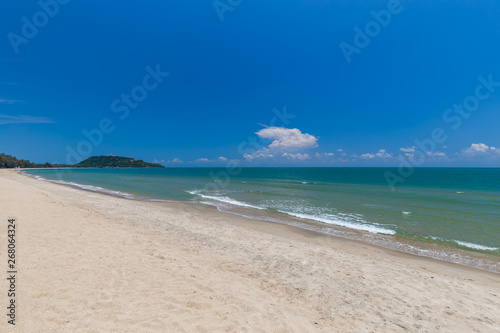 Tropical beach paradise And the blue sky  in Thailand