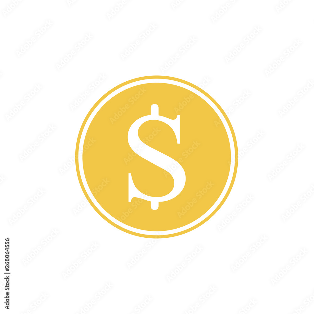 Golden symbol of the dollar. Vector illustration. Golden dollar symbol isolated on white background. Golden symbol of the dollar. Vector illustration. Golden dollar symbol isolated on white background.