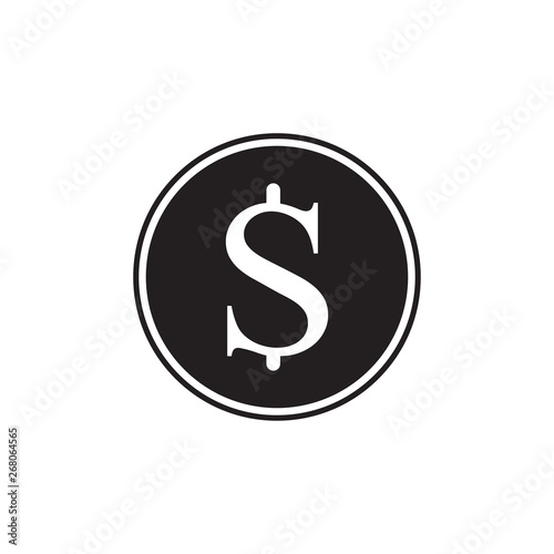 Money icon. Black dollar cash isolated on background. Modern simple flat sign. Flat dolar symboll for web site design, mobile app. Business, internet concept. Logo illustration.