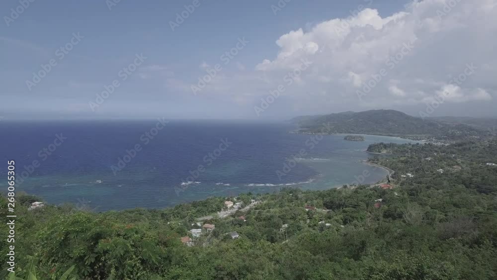 aerial flight over a beautiful jamaican bay aerial flight over a beautiful jamaican bay