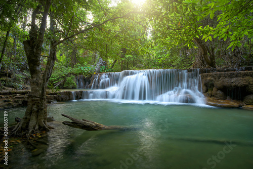 Waterfall in rainforest at National Park, Thailand. © yotrakbutda