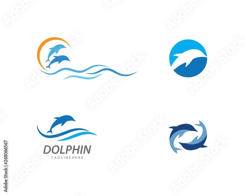 Dolphin logo icon vector
