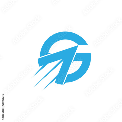 Free Download letter g arrow up simple geometric logo vector - GFXLoad
