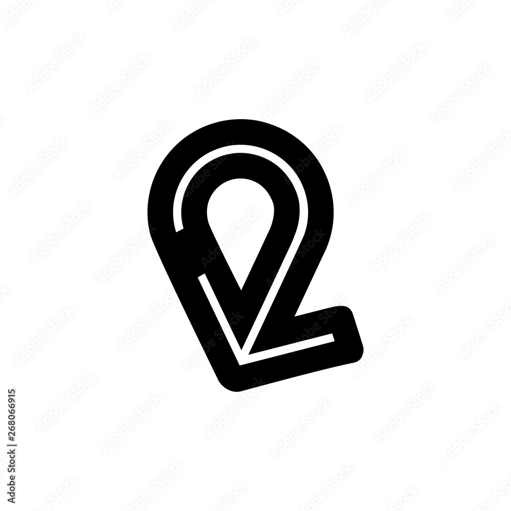 circle arrow pin location geometric line logo vector