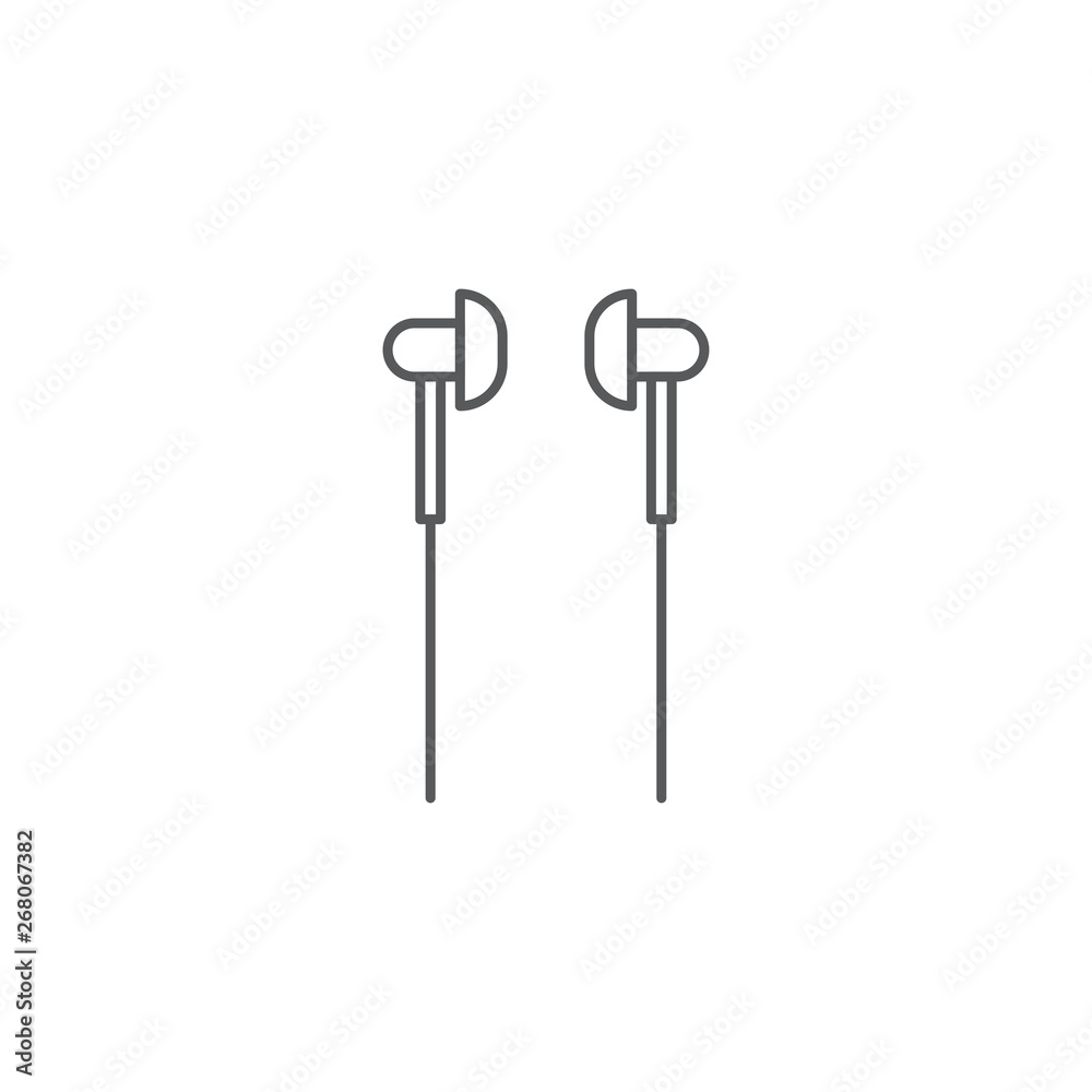 in ear headphones vector icon concept, isolated on white background in ear headphones vector icon concept, isolated on white background