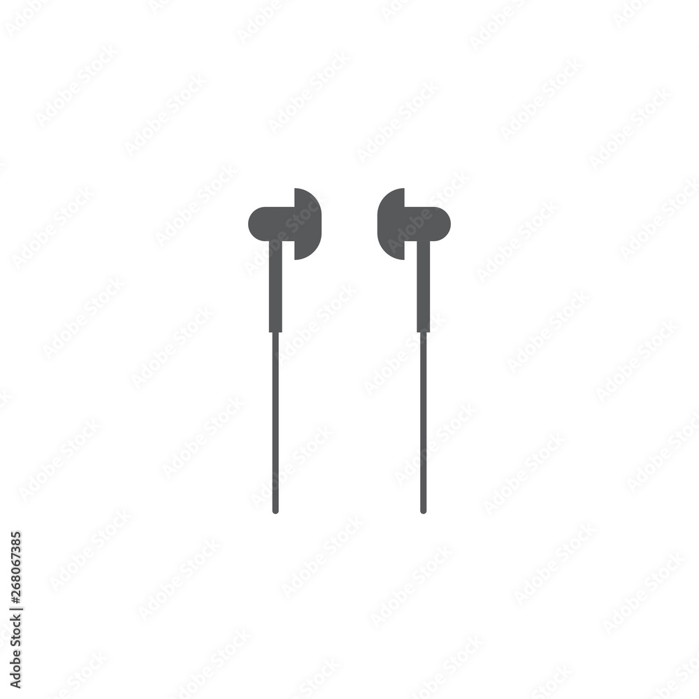 in ear headphones vector icon concept, isolated on white background in ear headphones vector icon concept, isolated on white background