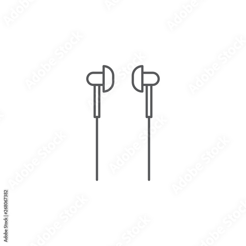 in ear headphones vector icon concept, isolated on white background