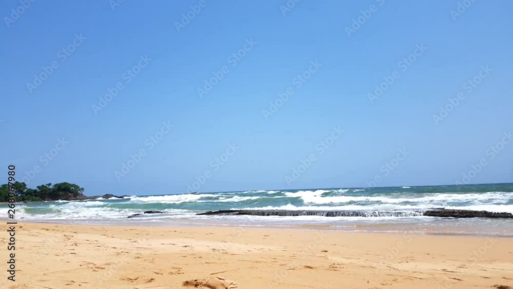 Beautiful Beach pan following shot in Sri Lanka Aluthgama in 4K Beautiful Beach pan following shot in Sri Lanka Aluthgama in 4K