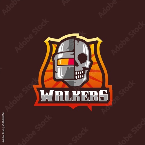 awesome skull pubg gaming sport logo design