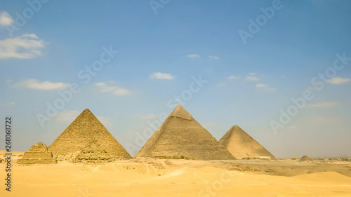 ancient pyramids at giza near cairo in egypt