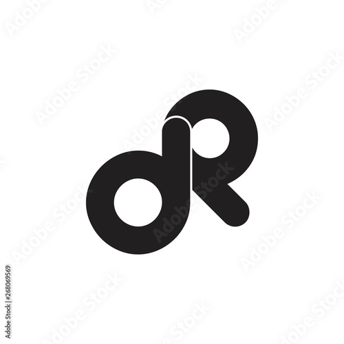 letter dr simple linked logo vector