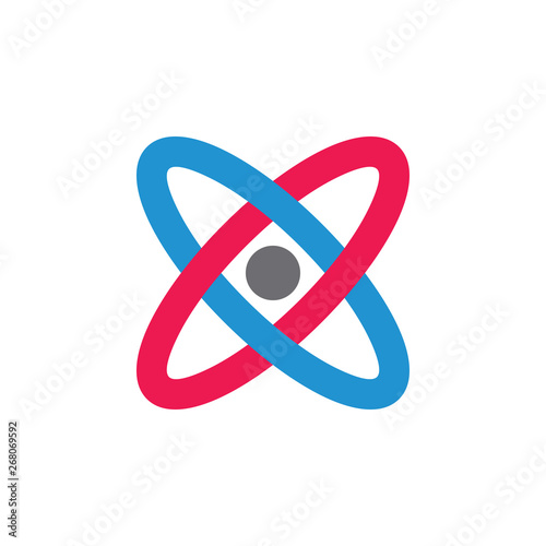 circle linked orbital atom symbol logo vector