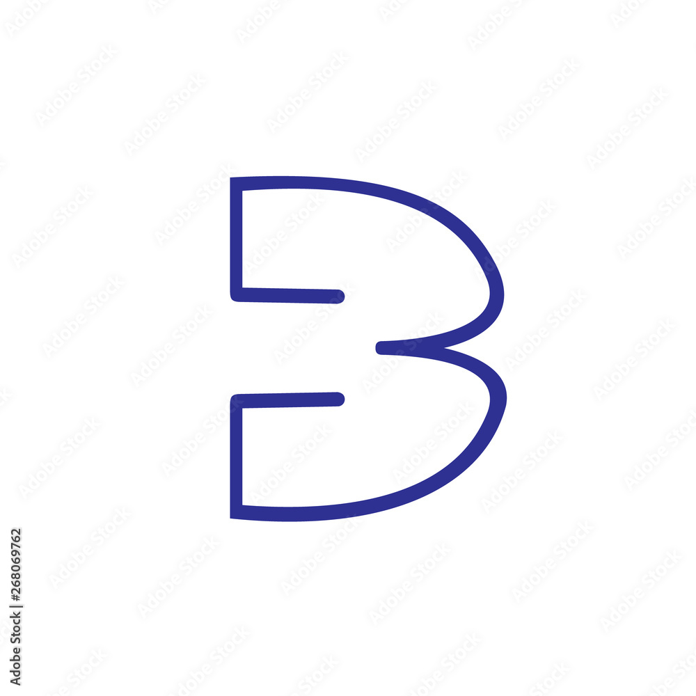 letter b thin line simple logo vector letter b thin line simple logo vector