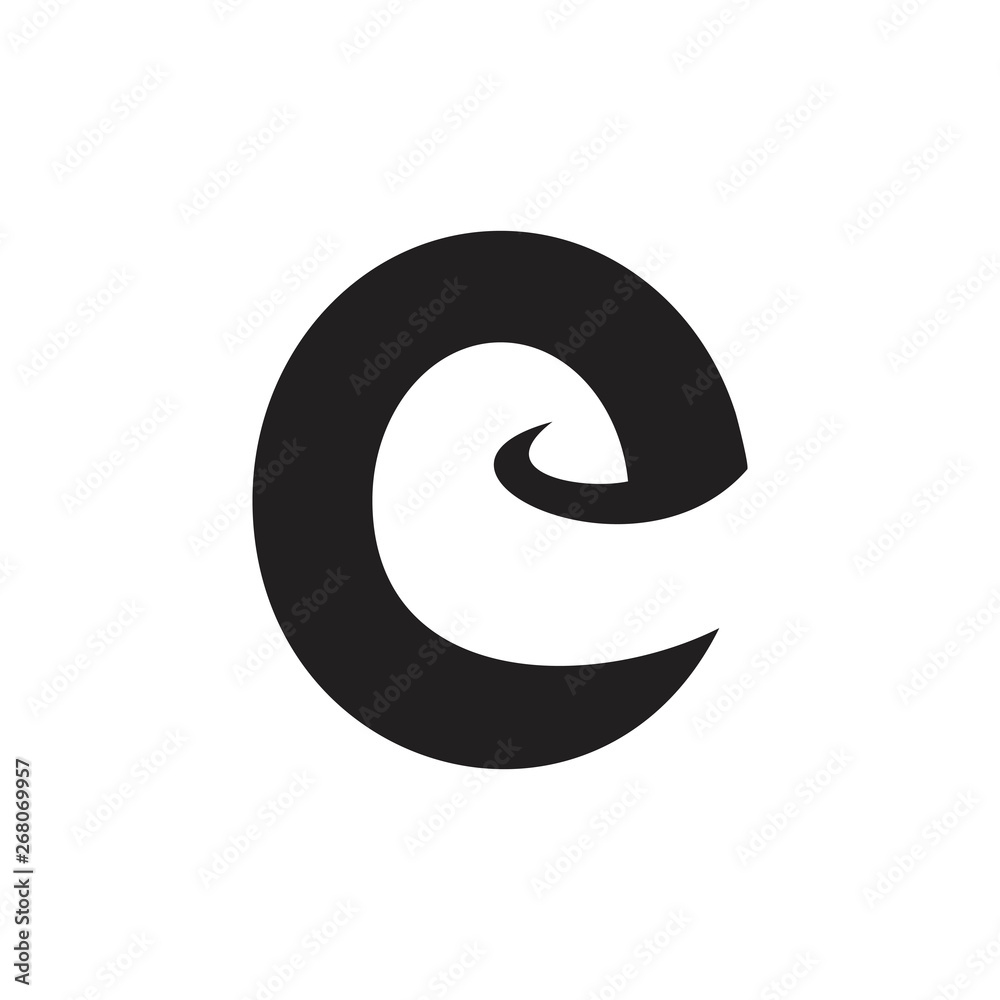 letter e curves circle simple logo vector letter e curves circle simple logo vector
