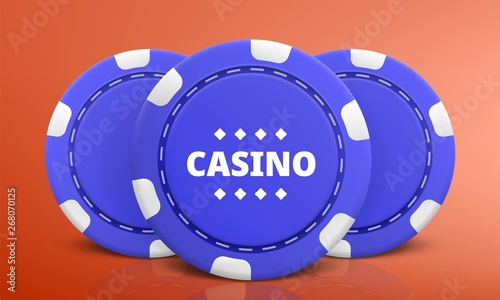 Casino poker chips. Concept for flyer, banner, poster. Vector illustration.