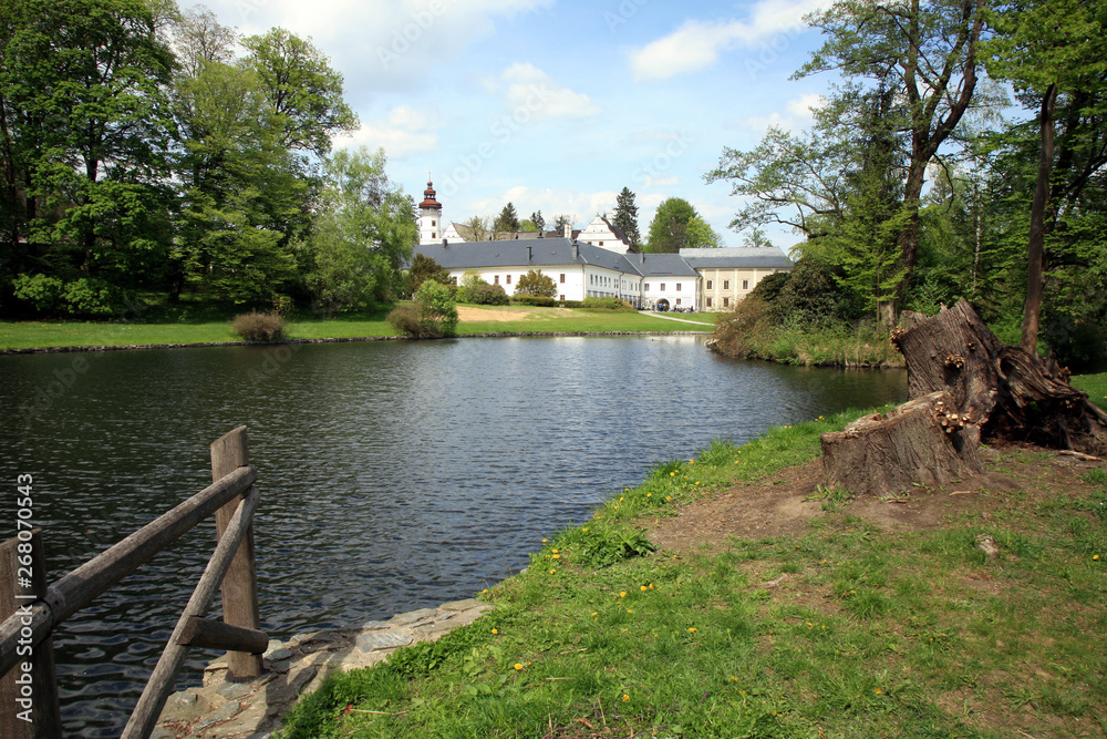Fototapeta premium View on small, romantic place in Czech Republic, castle Velke Losiny.