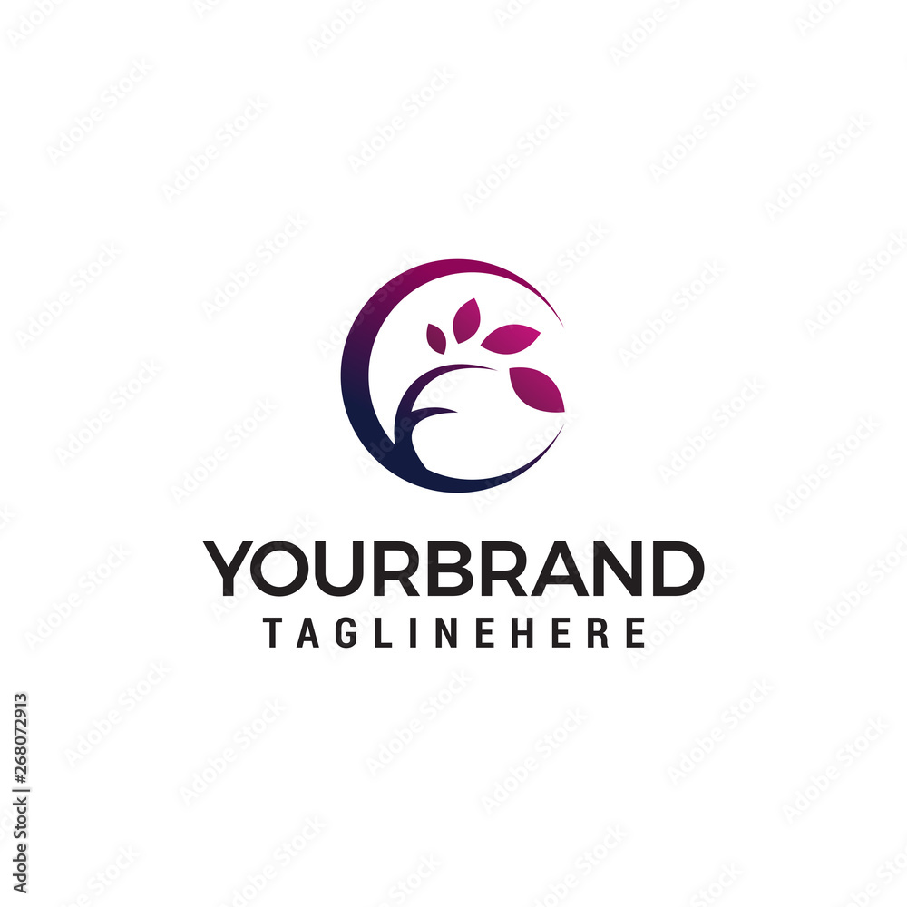tree leaf logo design concept template vector tree leaf logo design concept template vector