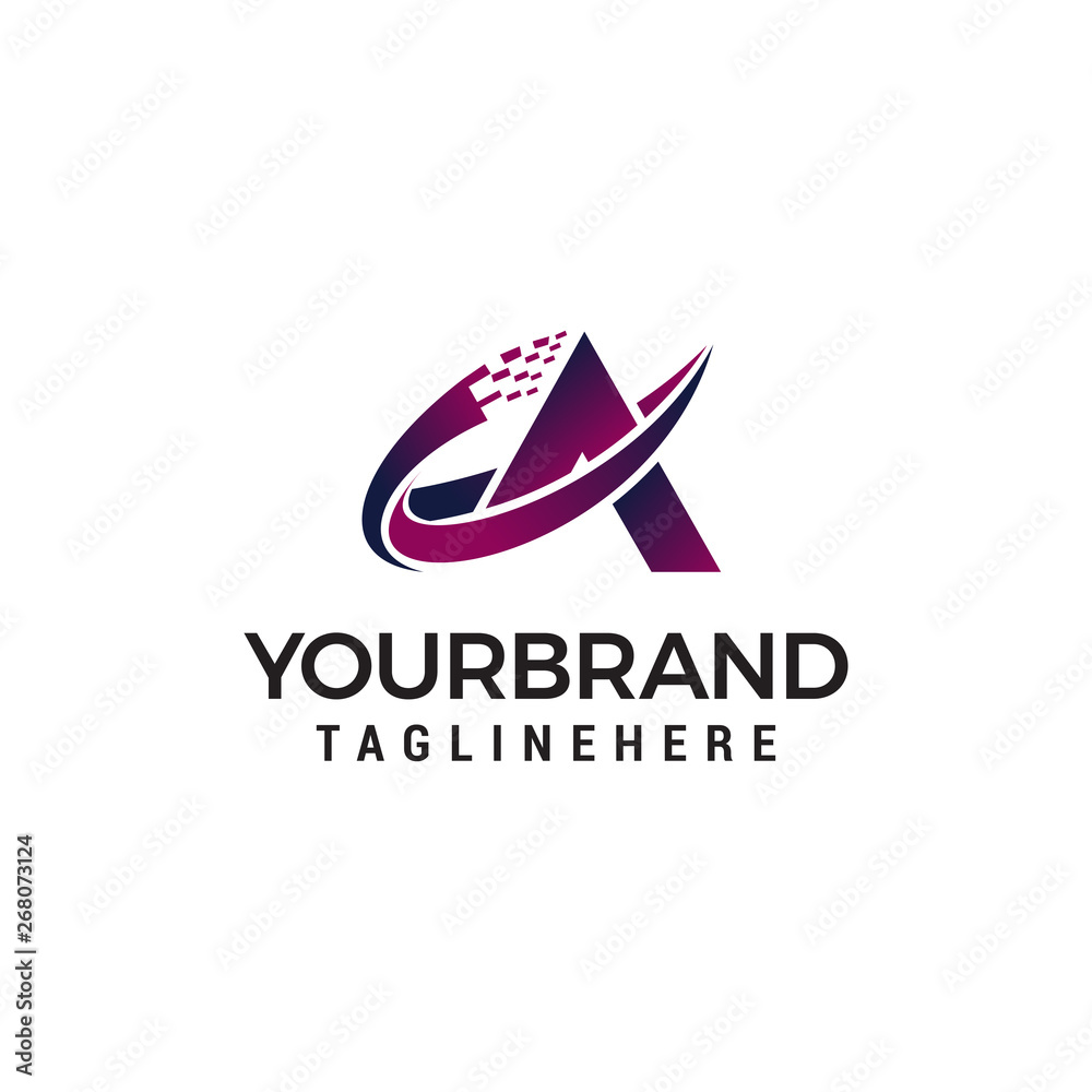 letter a technology logo design concept template vector letter a technology logo design concept template vector