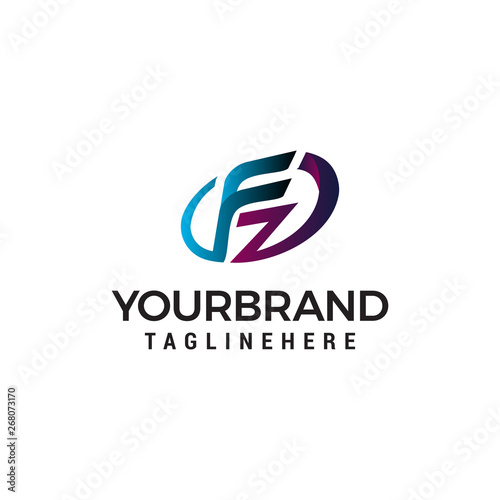 letter fz logo design concept template vector