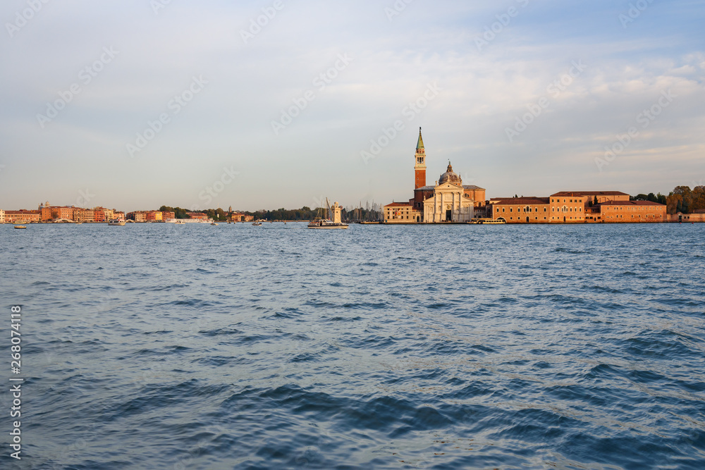 View of San Giorgio Maggiore island from Fondamenta Salute. Venice. Italy