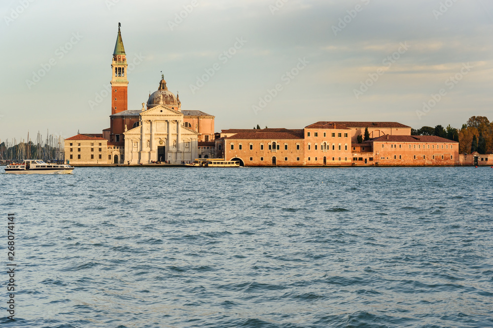 View of San Giorgio Maggiore island from Fondamenta Salute. Venice. Italy