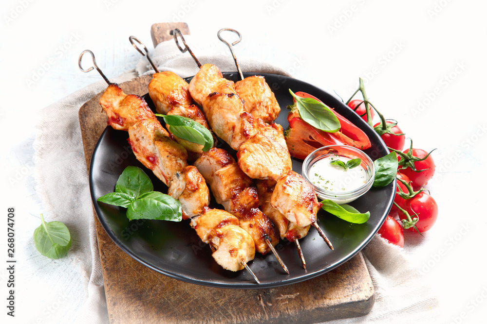 Grilled chicken on skewers Grilled chicken on skewers