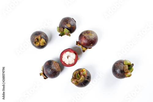 Mangosteen fruit on white background photo