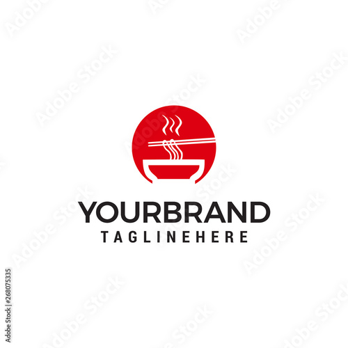 restaurant noodle logo design concept template vector